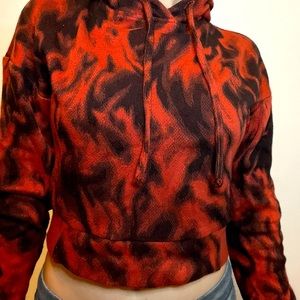 Fire crop hoodie